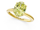 Yellow gold Fancy Yellow Oval  Cut Solitaire Engagement Ring with Four-Prong Setting and Classic Band_21