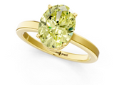 Yellow gold Fancy Yellow Oval  Cut Solitaire Engagement Ring with Four-Prong Setting on a Classic Band_21