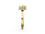 Yellow gold Fancy Yellow Oval  Cut Solitaire Engagement Ring with Four-Prong Setting on a Classic Band_22