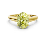 Yellow gold Fancy Yellow Oval Cut Solitaire Engagement Ring with Tapered Band and Four-Prong Setting_15