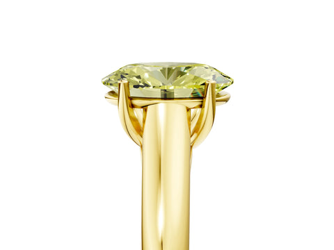 Yellow gold Fancy Yellow Oval Cut Solitaire Engagement Ring with Tapered Band and Four-Prong Setting_20