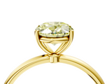 Yellow gold Fancy Yellow Oval  Cut Solitaire Engagement Ring with Thin Band and Four-Prong Setting_7