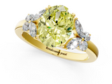 Yellow gold Fancy Yellow Oval  Cut Solitaire Floral Diamond Ring with Four-Prong Setting_38