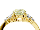 Yellow gold Fancy Yellow Oval  Cut Solitaire Floral Diamond Ring with Four-Prong Setting_41