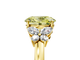 Yellow gold Fancy Yellow Oval  Cut Solitaire Floral Diamond Ring with Four-Prong Setting_42