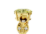 Yellow gold Fancy Yellow Oval Cut Solitaire Milgrain Leaf Band with Prong Setting_5
