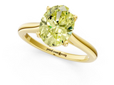 Yellow gold Fancy Yellow Oval  Cut Solitaire Ring with Cathedral Band and Four-Prong Setting_61