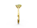 Yellow gold Fancy Yellow Oval  Cut Solitaire Ring with Cathedral Band and Four-Prong Setting_62