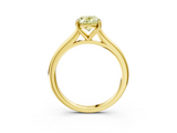 Yellow gold Fancy Yellow Oval  Cut Solitaire Ring with Cathedral Band and Four-Prong Setting_63