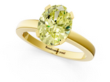 Yellow gold Fancy Yellow Oval  Cut Solitaire Ring with Four-Prong Setting and Classic Band_60
