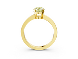 Yellow gold Fancy Yellow Oval  Cut Solitaire Ring with Four-Prong Setting and Classic Band_62
