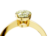 Yellow gold Fancy Yellow Oval  Cut Solitaire Ring with Four-Prong Setting and Classic Band_63