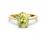 Yellow gold Fancy Yellow Oval  Cut Solitaire Ring with Four-Prong Setting on a Classic Band_42