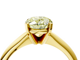 Yellow gold Fancy Yellow Oval  Cut Solitaire Ring with Four-Prong Setting on a Classic Band_46