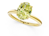 Yellow gold Fancy Yellow Oval  Cut Solitaire Ring with Thin Band and Four-Prong Setting_17