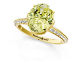 Yellow gold Fancy Yellow Oval Cut Solitaire Split Shank Pave Diamond Engagement Ring with Four-Prong Setting_1