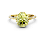 Yellow gold Fancy Yellow Oval Cut Solitaire Split Shank Pave Diamond Engagement Ring with Four-Prong Setting_24