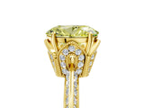 Yellow gold Fancy Yellow Oval Cut Solitaire Split Shank Pave Diamond Engagement Ring with Four-Prong Setting_29