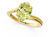 Yellow gold Fancy Yellow Oval  Cut Solitaire Twist Band Ring with Four-Prong Setting_21