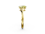 Yellow gold Fancy Yellow Oval  Cut Solitaire Twist Band Ring with Four-Prong Setting_22