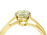 Yellow gold Fancy Yellow Oval  Cut Solitaire Twist Band Ring with Four-Prong Setting_24