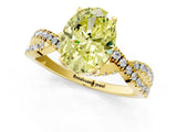 Yellow gold Fancy Yellow Oval Cut Solitaire Twist Pave Diamond Engagement Ring with Prong Setting_25