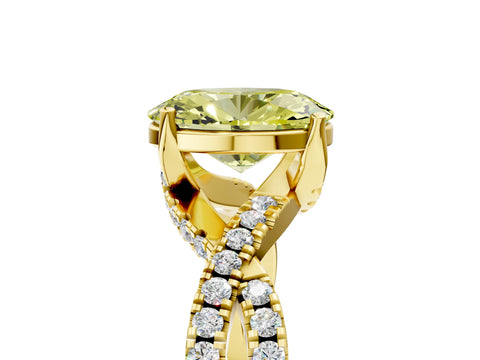 Yellow gold Fancy Yellow Oval Cut Solitaire Twist Pave Diamond Engagement Ring with Prong Setting_29