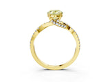 Yellow gold Fancy Yellow Oval Cut Solitaire Twist Pave Diamond Engagement Ring with Prong Setting_3