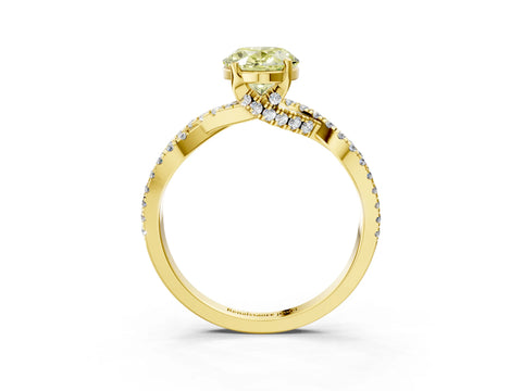 Yellow gold Fancy Yellow Oval Cut Solitaire Twist Pave Diamond Engagement Ring with Prong Setting_3