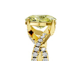 Yellow gold Fancy Yellow Oval Cut Solitaire Twist Pave Diamond Engagement Ring with Prong Setting_5