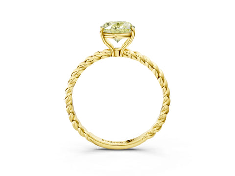 Yellow gold Fancy Yellow Oval Cut Solitaire Twisted Band 4-Prong Ring_3