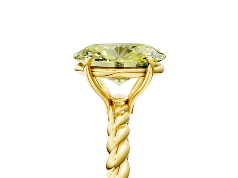 Yellow gold Fancy Yellow Oval Cut Solitaire Twisted Band 4-Prong Ring_5