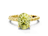 Yellow gold Fancy Yellow Oval  Cut Solitaire Twisted Band with Four-Prong Setting_88