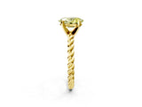 Yellow gold Fancy Yellow Oval  Cut Solitaire Twisted Band with Four-Prong Setting_90