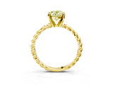 Yellow gold Fancy Yellow Oval  Cut Solitaire Twisted Band with Four-Prong Setting_91