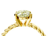 Yellow gold Fancy Yellow Oval  Cut Solitaire Twisted Band with Four-Prong Setting_92
