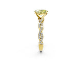 Yellow gold Fancy Yellow Oval Cut Solitaire Twisted Pave Band with Four-Prong Setting_5