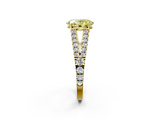 Yellow gold Fancy Yellow Oval  Cut Split Shank Pave Diamond Engagement Ring with Four-Prong Setting_26