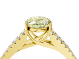 Yellow gold Fancy Yellow Oval  Cut Split Shank Pave Diamond Engagement Ring with Four-Prong Setting_28