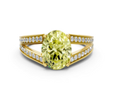 Yellow gold Fancy Yellow Oval  Cut Split Shank Pave Diamond Ring with Four-Prong Setting_28
