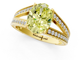 Yellow gold Fancy Yellow Oval  Cut Split Shank Pave Diamond Ring with Four-Prong Setting_29