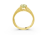 Yellow gold Fancy Yellow Oval  Cut Split Shank Pave Diamond Ring with Four-Prong Setting_31