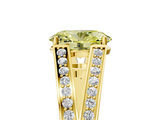Yellow gold Fancy Yellow Oval  Cut Split Shank Pave Diamond Ring with Four-Prong Setting_33