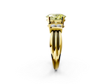 Yellow gold Fancy Yellow Oval  Cut Three-Stone Channel Set Ring with Bar Prongs_49