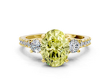 Yellow gold Fancy Yellow Oval  Cut Three-Stone Diamond Pavé Band with Prong Setting_17