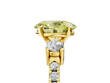 Yellow gold Fancy Yellow Oval  Cut Three-Stone Diamond Pavé Band with Prong Setting_22