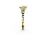Yellow gold Fancy Yellow Oval  Cut Three-Stone Diamond Pave Band with Prong Setting_39