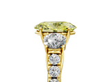 Yellow gold Fancy Yellow Oval  Cut Three-Stone Diamond Pave Band with Prong Setting_42