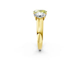Yellow gold Fancy Yellow Oval Cut Three-Stone Diamond Ring with Prong Setting on a Classic Band_14
