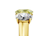 Yellow gold Fancy Yellow Oval Cut Three-Stone Diamond Ring with Prong Setting on a Classic Band_17